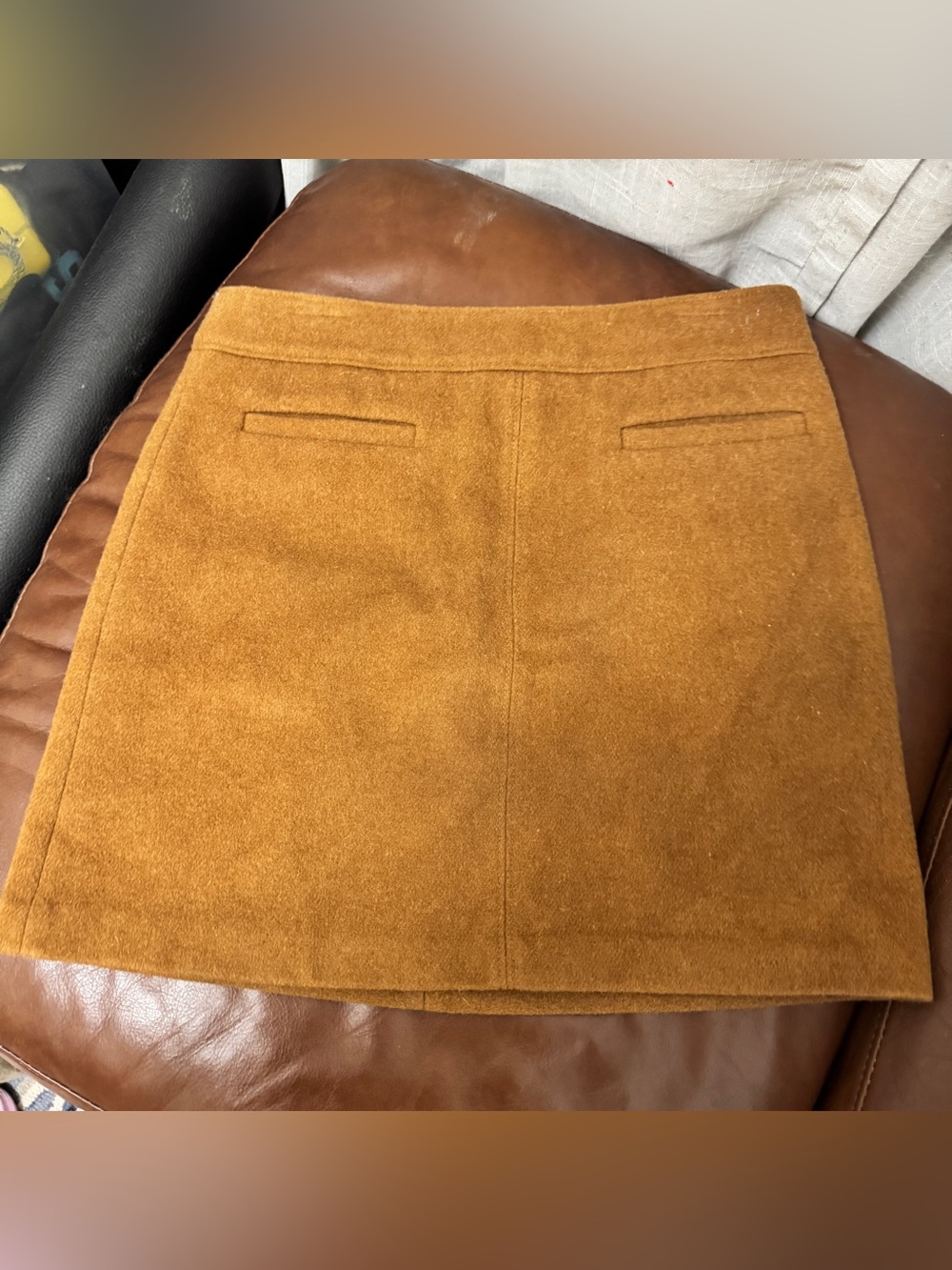LOFT Camel/Tan Mini Skirt with Welt Pockets